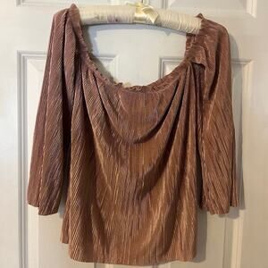 Mimi Chica Mauve Plisse Blouse - xs